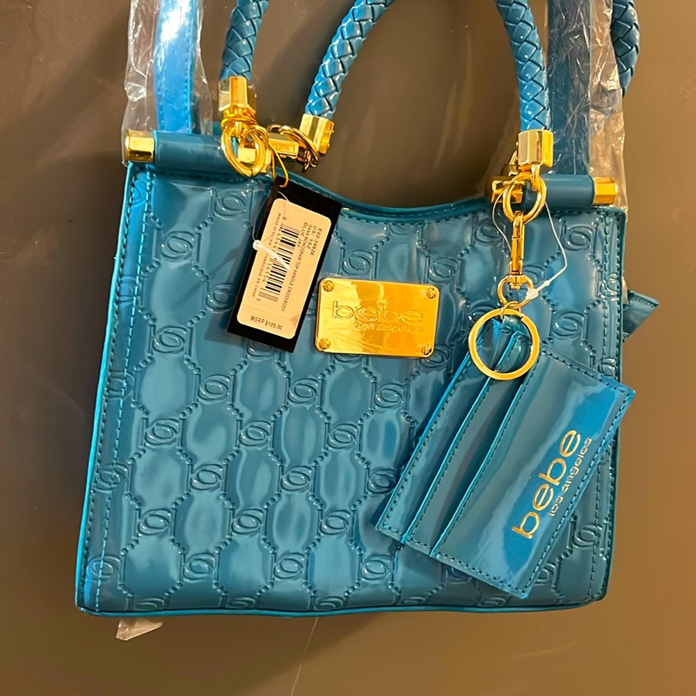 NWT!! Bebe beautiful blue bag with card holder